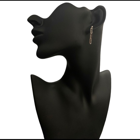 Sterling silver paperclip earrings - Picture 2 of 4